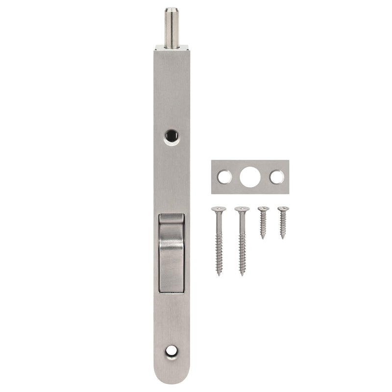 Nuk3y Heavy Duty 7-Inch Solid Brass Flush Bolt (Satin Nickel) Satin Nickel