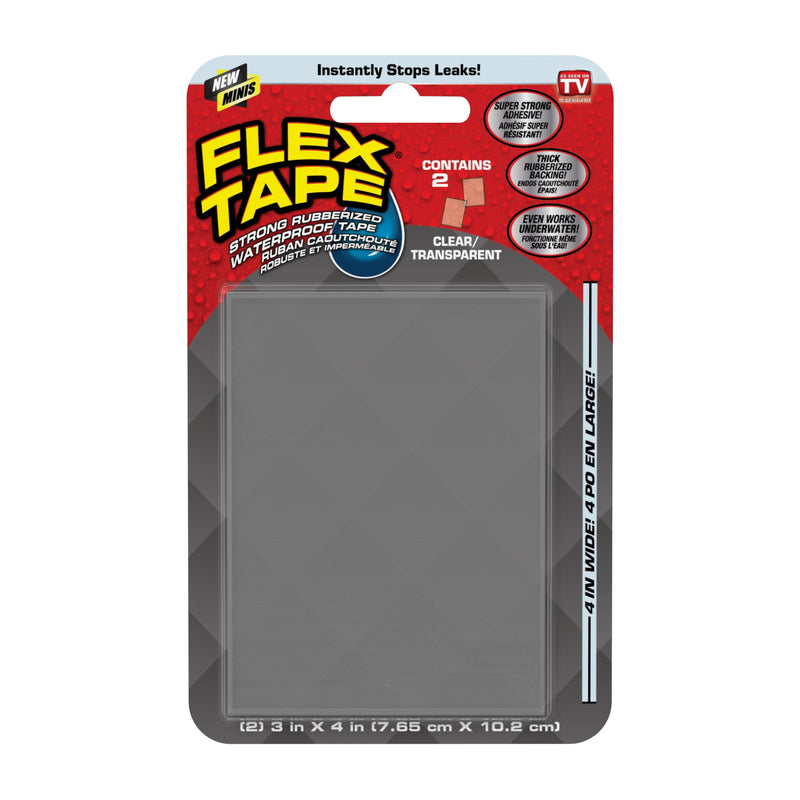 Rubberized Waterproof Tape Sheets - Clear, 3" x 4", 2 Sheets MINI - 3" x 4"