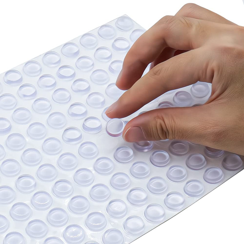 Super High Viscosity Cabinet Door Bumpers -250 pcs 1/2”Diameter Clear Adhesive Pads New PU Material Glass Hardware Bumpers for Drawers, Glass Tops, Small Furniture(250pcs) 250PCS 12.7*3.5mm