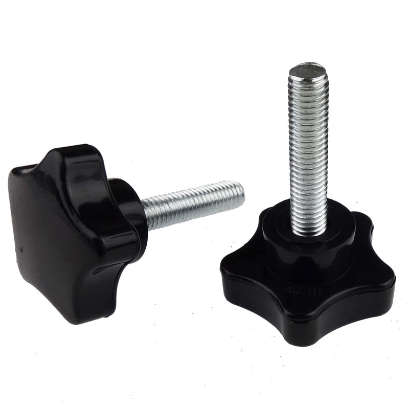 2 Pack Black 8mm(M8) Thread Replacement Star Hand Knob Tightening Screw (M8 x 35mm)