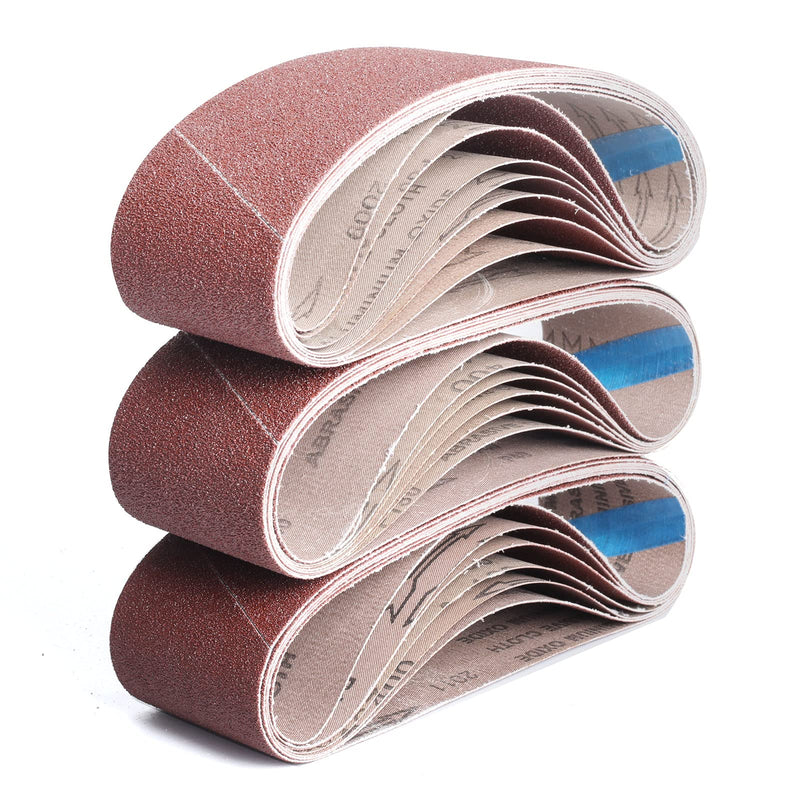 21 Pack 3 x 21 Inch Sanding Belts, 3x21 Belt Sander Sanding Belts 40/60/80/120/180/240/400 Grits Assortment Sanding Belt for Belt Sander Knife Sharpening Woodworking Metal Polishing 3×21 Inch-21 Pack