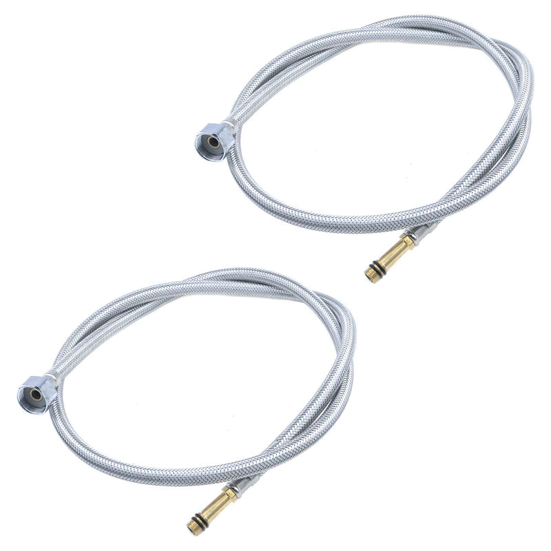 Semetall Faucet Water Supply Lines 2 Pack Stainless Steel Faucet Supply Lines Connector,Braided Supply Hose Female Compression Thread x M10 Male Connector (47 Inch Long) 47" Long Faucet Hose