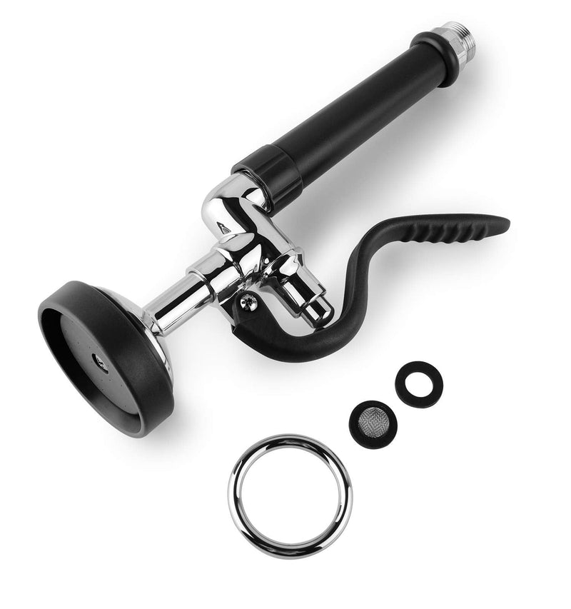 Pre Rinse Sprayer Commercial Sink Faucet Spray Valve Chrome Finished (Black) Black