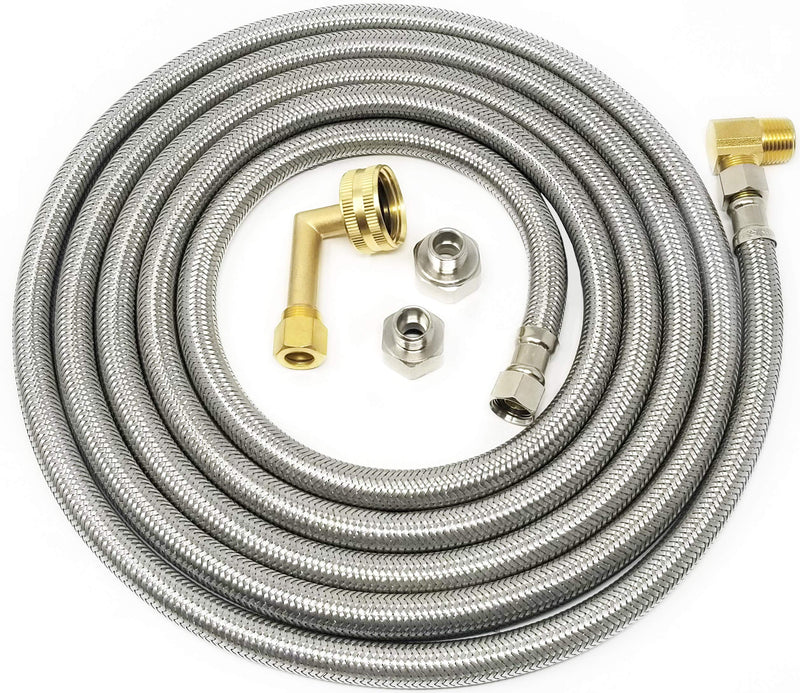 Dishwasher Hose Installation Kit - Premium Stainless Steel - Burst Proof Water Supply Line with 3/8" Compression Connections from Kelaro 8 Foot - NewNest Australia