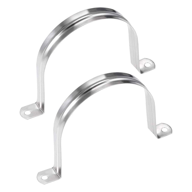 2 Pcs 8inch Rigid Pipe Strap,Two Hole Stainless Steel Strap U Bracket, Widened Tube Strap Tension Clip Assortment Kit Heavy Duty Pipe Clamp（219mm） 219mm/8inch