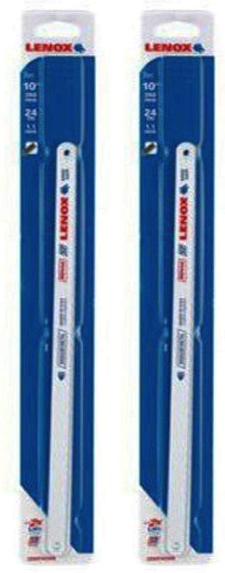 LENOX Tools Hacksaw Blade, Bi-Metal, Metal Cutting, 10-inch, 24 TPI, 2-Pack (23930T024HE) (Тwo Рack)