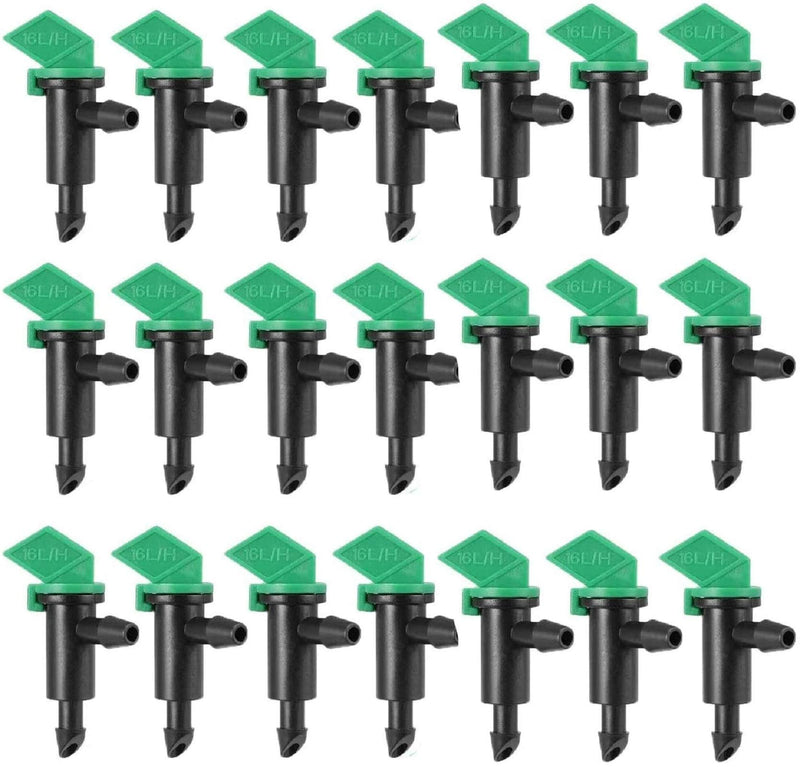 200 Pack 4GPH Drip Emitter Irrigation Drip Emitters Garden Flag Irrigation Dripper 16L/H Emitter Sprinkler Drippers for 4mm/7mm Hose for Home Garden Lawn(Green)