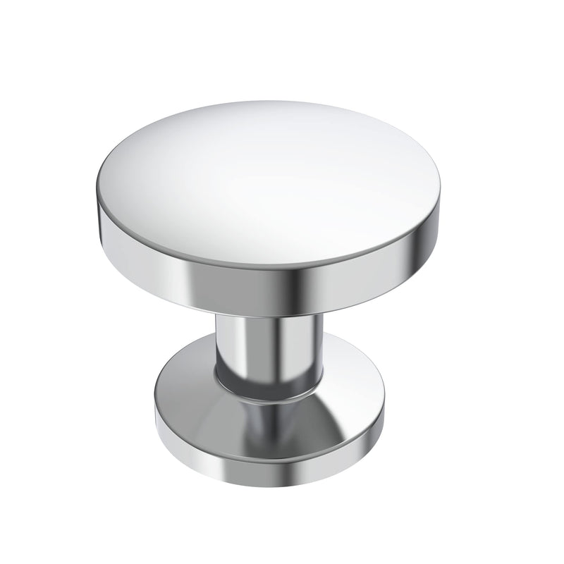 Alzassbg 10 Pack Polished Chrome Cabinet Knobs, 1.1 Inch(30mm) Diameter Round Cabinet Knob Hardware for Kitchen Dresser Drawer AL6044CP