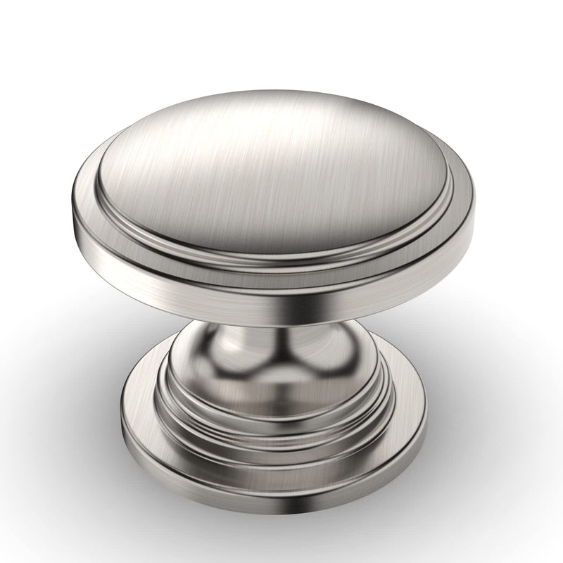 Amerdeco 10 Pack 1-1/4 inch Kitchen Cabinet Knobs Brushed Satin Nickel Cabinet Knobs Bedroom Dresser Drawer Knobs Single Hole Cabinet Handles
