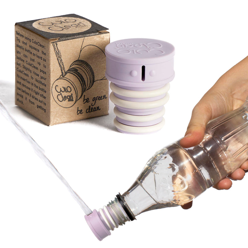 CuloClean Portable Bidet for Toilet, Travel, or Camping. Compatible with Any Plastic Bottle. Discreet, Sanitary or Travel Shower, Attachable Stopper, Backcountry Bidet Nozzle (1pcs Lilac) 1pcs Lilac