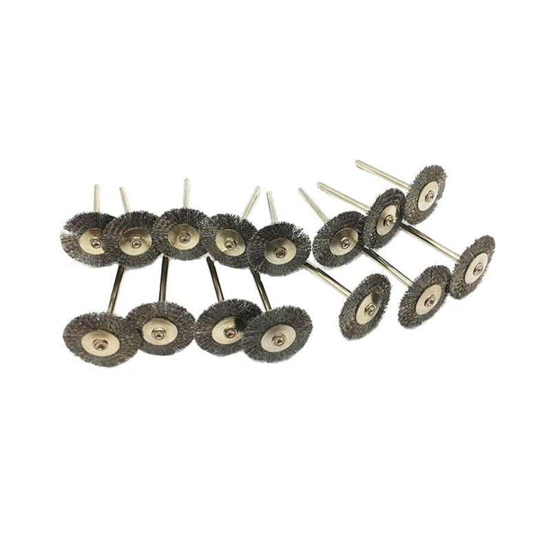 15 Pcs T Shape Stainless Steel Wire Brushes Wheel 1/8'' Mandrel Rust Removed Polishing Wheel for Dremel Rotary Tool 15Pcs T shape