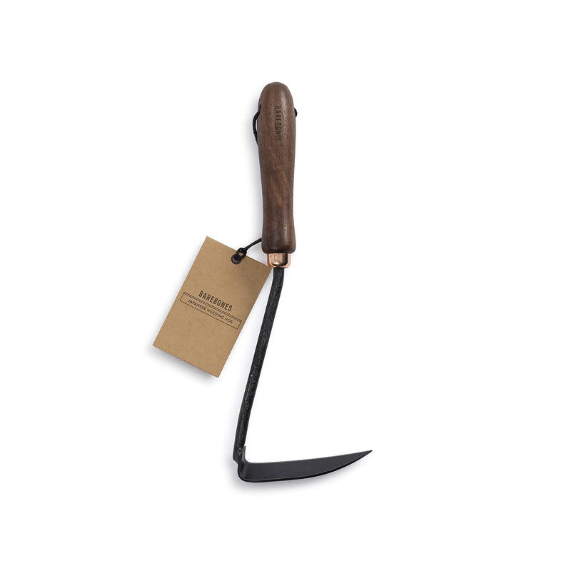 Barebones Japanese Weeding Hoe - Hoe Garden Tool - Durable Stainless Steel Hand Tool for Weeding and Digging (Walnut/Black) Walnut/Black