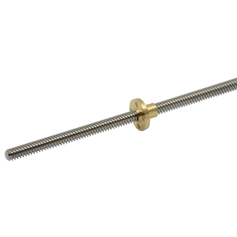 650mm T8 Tr8x8 Lead Screw and Brass Nut (Acme Thread, 2mm Pitch, 4 Starts, 8mm Lead) for 3D Printer Z Axis 650mm Lead screw with nut