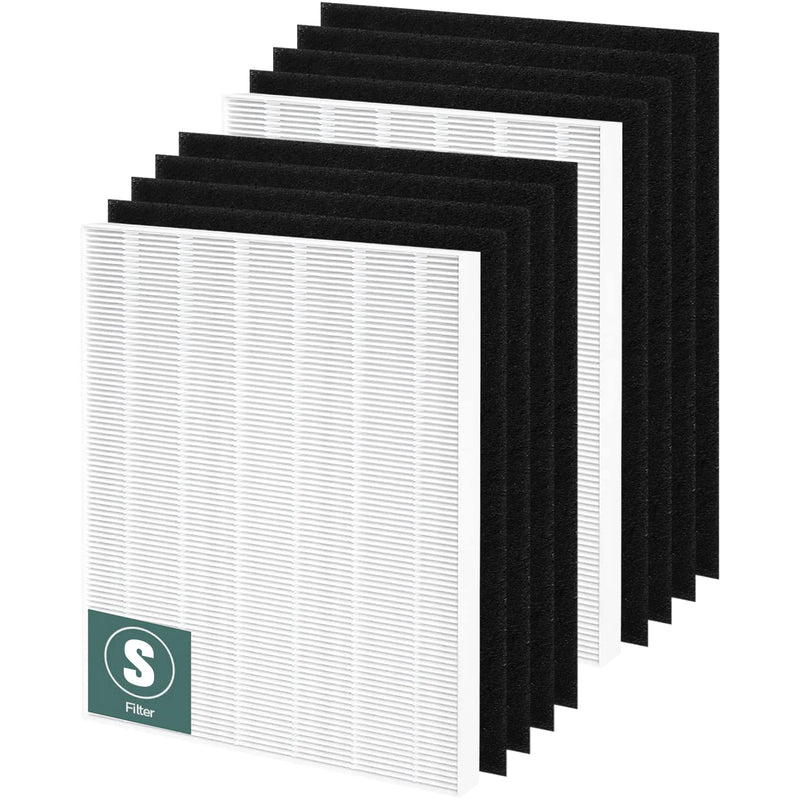 C545 Replacement Filter S Compatible with Winix C545 Air Purifier Replacement for Winix S Filter 1712-0096-00 and 2522-0058-00, Funmit 2 x High-efficiency Filter And 8 x Activated Carbon Filter 10 Piece Set