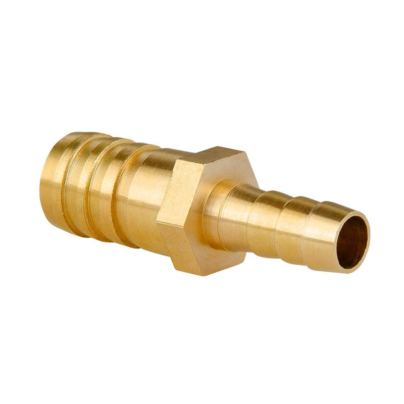 Quickun Brass Hose Barb Reducer 3/4" to 5/16" Barbed Reducer Fitting Reducing Splicer Mender Union Adapter for Air Water Fuel 3/4-5/16 1