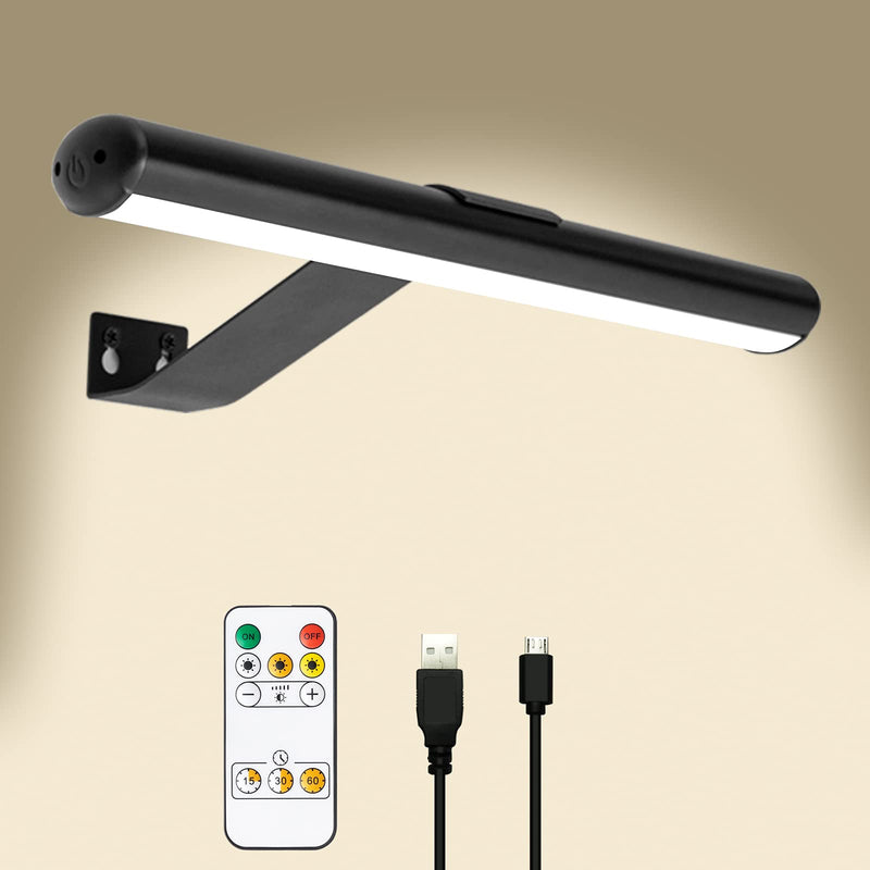 TINTINDOC Wireless Picture Light with Remote,Brightness Timer Setting,Rechargeable Battery Painting Light for Pictures Display Art on Wall with 3 Colors Lighting,Used for Frames Dartboard Portrait Black 13INCH