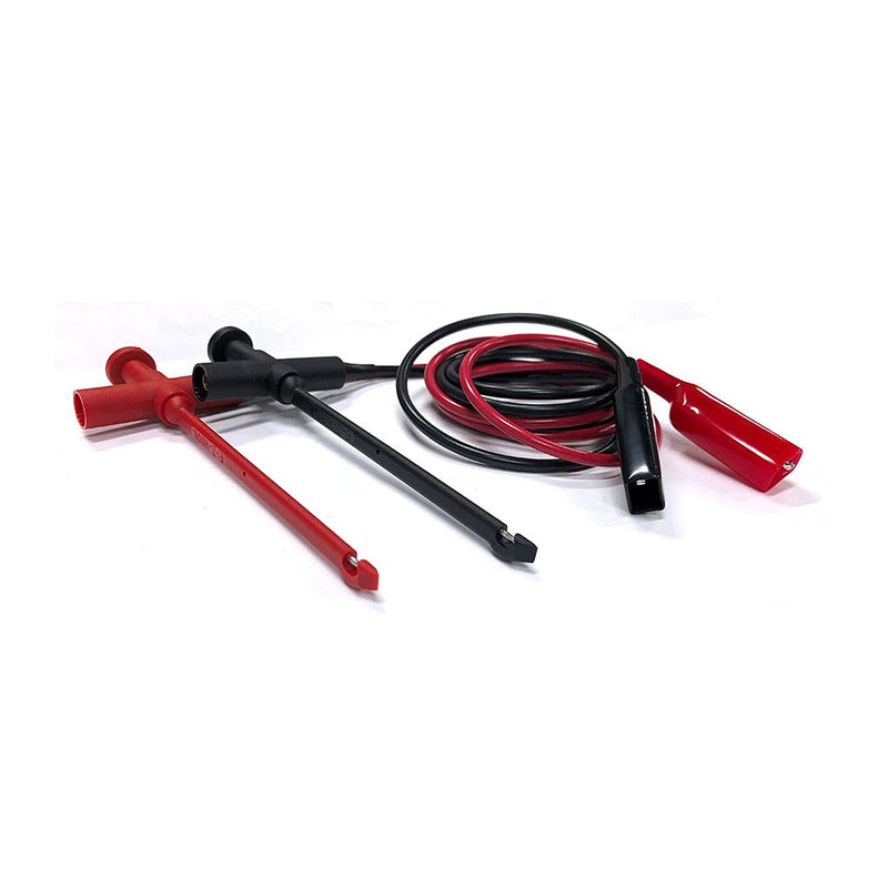 E-Z-HOOK Insulation-Piercing Macro-Hook Adapter to Standard Alligator Clip (Crocodile) Test Lead 18" (18 AWG PVC) - Set of 2: Red, Black (619XEL-18R/B)