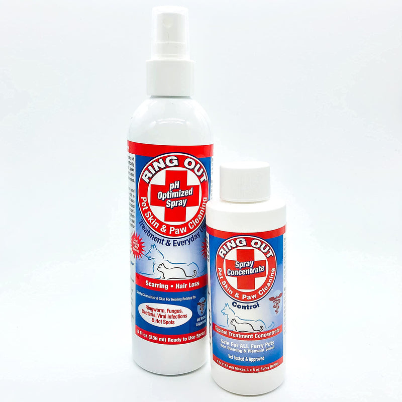 Ring Out for Pets: Control & Help Ringworm | Clean Pets Skin & Paws | Recovery & Itch Relief Calming Spray For Dog, Cat, Guinea Pig, Small or Large Animals/Pet. (Empty Applicator Bottle Included) - PawsPlanet Australia
