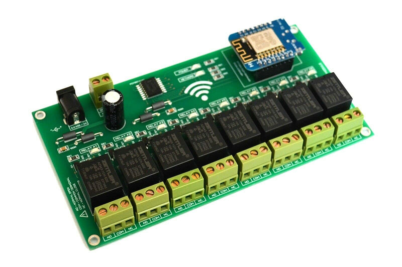 Krida WiFi 8 Channel Electromagnetic Relay ESP8266 Module Smart Home Controller Compatible with ESPHome Home Assistant