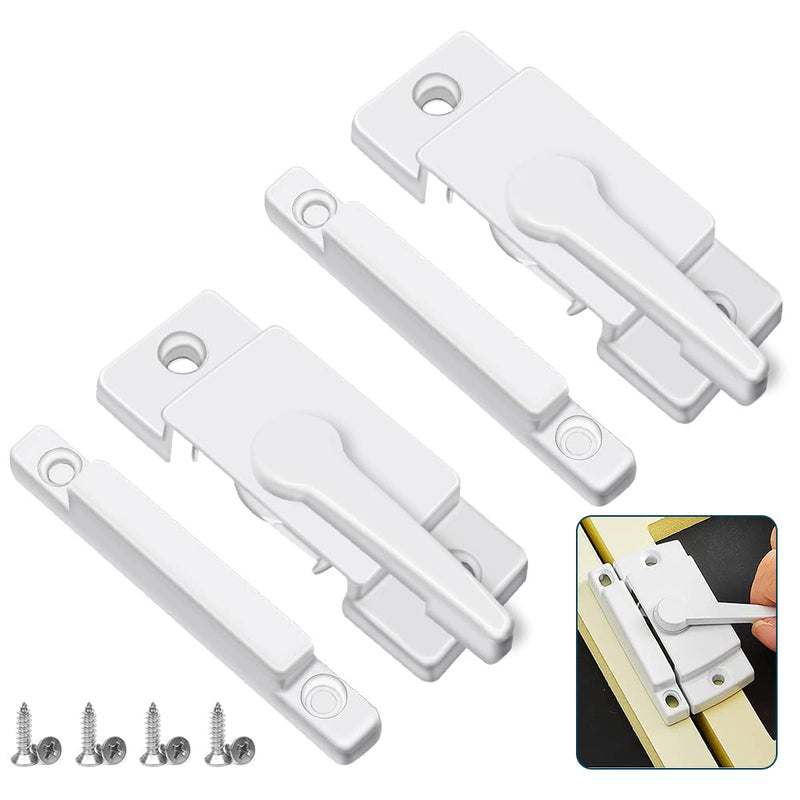 Sliding Window Sash Locks White ZUONAI 2 Pack Cam Sash Locks for Double Hung Window Latch Lock Security Vinyl Window Sash Lock and Keeper Replacement for Vertical and Horizontal Sliding Windows