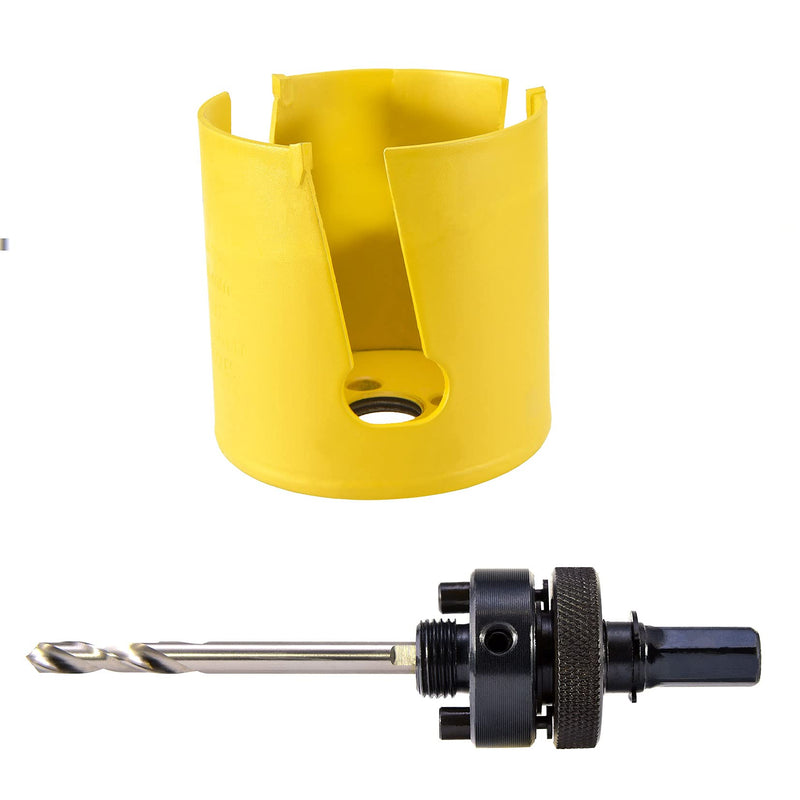 MaxTool 2-5/8" TCT Hole Saw 67mm Carbide Tip Holesaw 2.25" Deep with 5/8-18 Thread Arbor Pilot Drill 3-Piece for Tough Abrasive Material; CT00Y57R240A