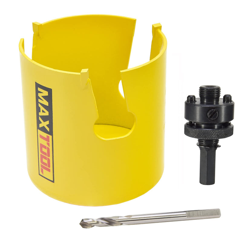 MaxTool 2-3/4" TCT Hole Saw 70mm Carbide Tip Holesaw 2.25" Deep with 5/8-18 Thread Arbor Pilot Drill 3-Piece for Tough Abrasive Material; CT00Y57R248A