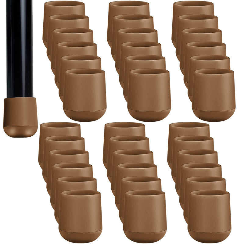 36 Pieces 7/8 Inch Folding Chair Leg Caps Heavy-Duty Plastic Chair End Caps Non-Marring Furniture Glides Round Hardwood Floor Protectors (Beige)