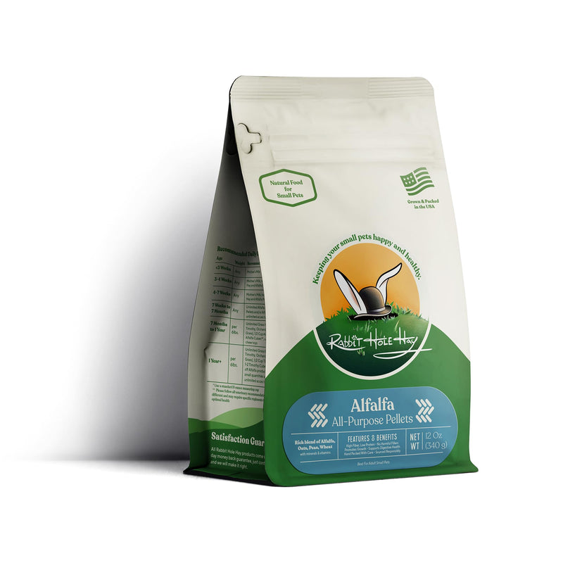 All Natural Alfalfa Pellets for Small Pets - 12 oz - Nutrient-Rich Blend 12 Ounce (Pack of 1) - PawsPlanet Australia