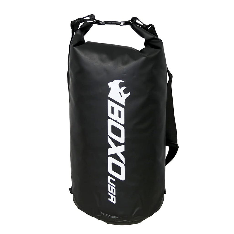 BOXO USA Waterproof Dry Bag - Keeps GearTools Dry - Lightweight 20L Storage, BLACK