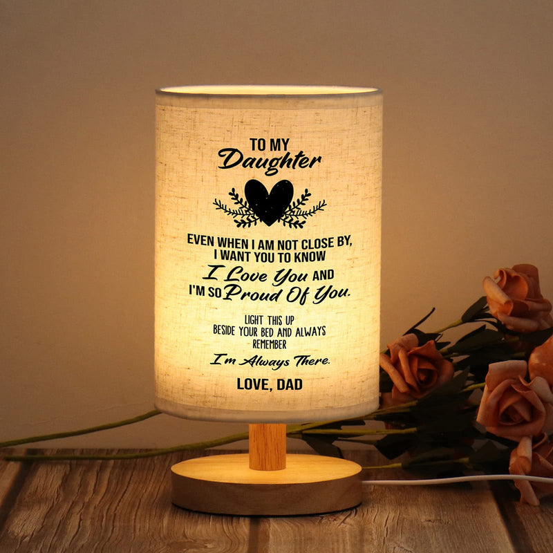 WSYEAR Valentines Day Birthday Gift for Daughter from Dad,to My Daughter Gifts from Dad- Table Lamp Father Daughter Gifts for Grown Daughter Birthday Valentine's Day Dad to Daughter
