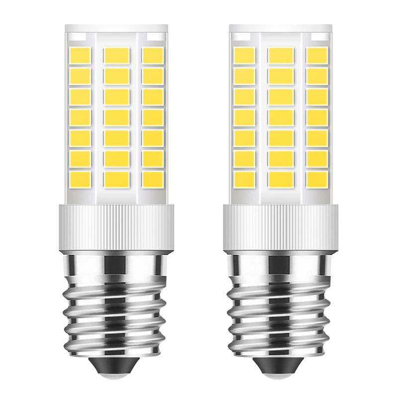 E17 LED Bulb Dimmable, 5W Microwave Oven Bulb, Daylight White 6000K, 40W Halogen Bulb Replacement for Microwave, Over Stove Appliance, Range Hood, Refrigerator, E17 Intermediate Base (2 Pack)