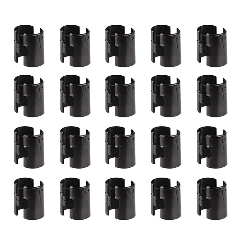 Wire Shelf Clips for 1" Post, Wire Shelving Shelf Lock Clips 20 Pairs 40 Pieces, Shelving Sleeves Replacements, Black