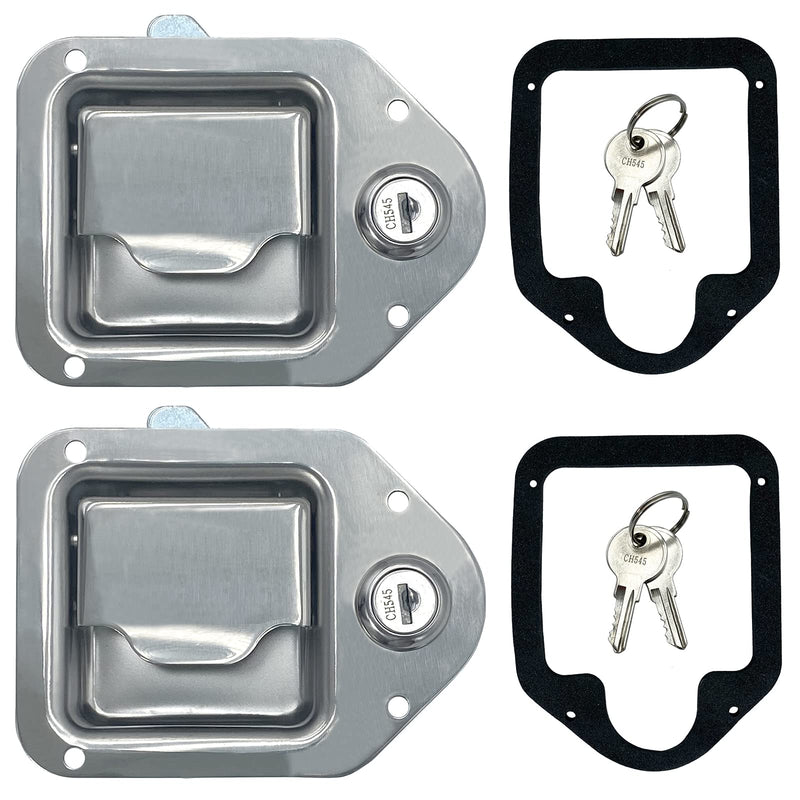 Toolbox RV Handle Latch Stainless Steel Tool Box Latch Paddle Lock for Trailer Door RV Camper Truck Bed Toolboxes - 3/8'' x 3-1/4'' (2 Pack) 2 Pack