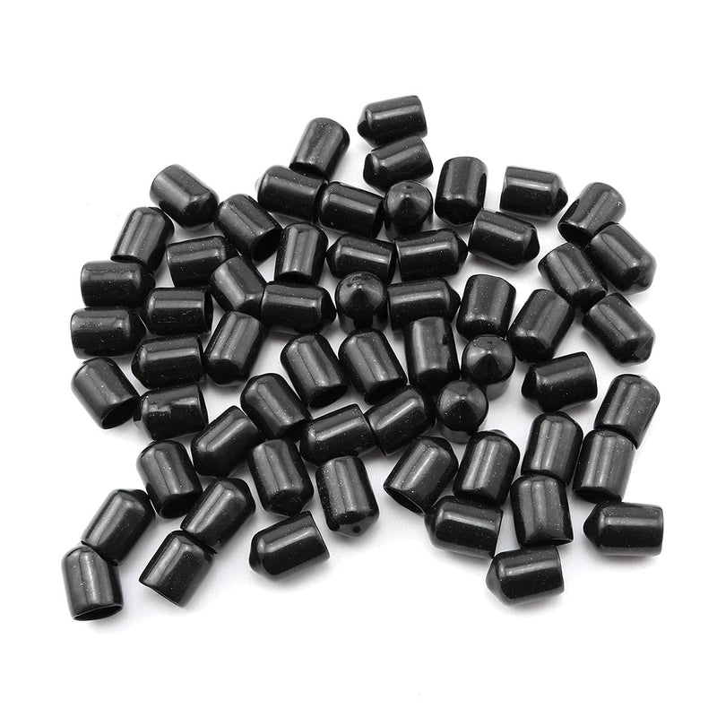Screw Thread Protectors 60PCS 3/8" Black Rubber Thread Protection Cap Round Dust Protective Cover for 3/8 Inch Screws and Bolts Rubber End Cap