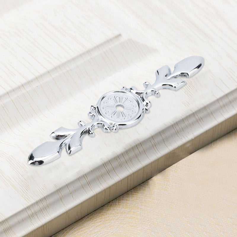 Cabinet Handle Back Plate, 10pcs Zinc Alloy Cabinet Handle Back Plate Retro Style Single Hole Door Handle Backplate(118 Bright Chrome)