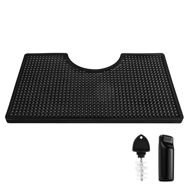 Beer Drip Tray, Non-Slip PVC Kegerator Surface Mount Drip Tray Mat, Beverage Bar Drip Tray with Draft Beer Tower Flange Cutout 330.0 Grams Plastic