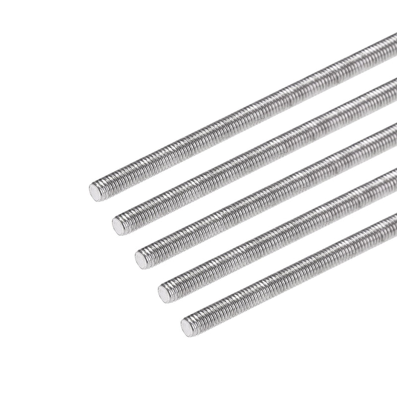 uxcell 5Pcs M3 x 250mm Fully Threaded Rod 304 Stainless Steel Right Hand Long Screws Threads Used for Screw into Hangers and U-Bolts