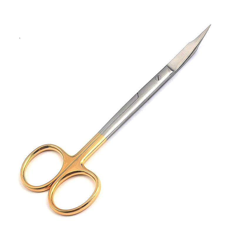 Goldman Fox Scissor with Tungsten Carbide Tips Curved Tip Scissor Medical Scissors Surgical Scissors Precision Scissors Sharp Metal Scissors Surgical Dental Instruments Dental Supplies – 13cm 5" Tungsten Carbide (Curved)