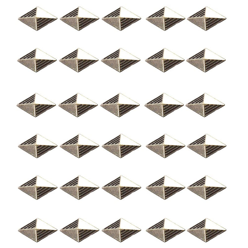 Duolai 30pcs Simple Diamond Shape Carving Craft Purses Leather Decorative Conchos Buttons Metal Stud Screw Back Rivet DIY Manual Accessories
