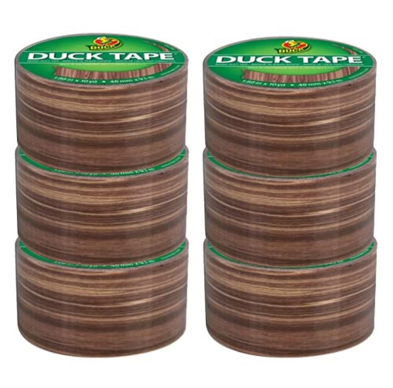 Duck Brand Duck Printed Duct Tape, 6-Roll, Woodgrain (283051_C) 6 Rolls