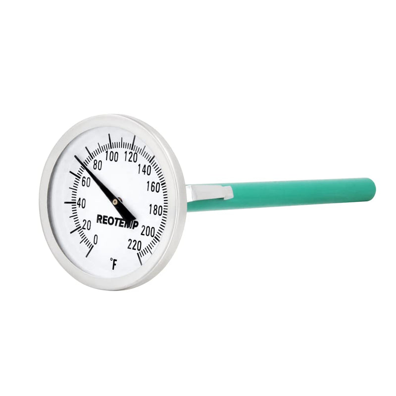 Reotemp Large Dial Easy Read Pocket Thermometer, 2" Dial, 5" Stem, Waterproof (0 to 220 Fahrenheit) 0 to 220 Fahrenheit