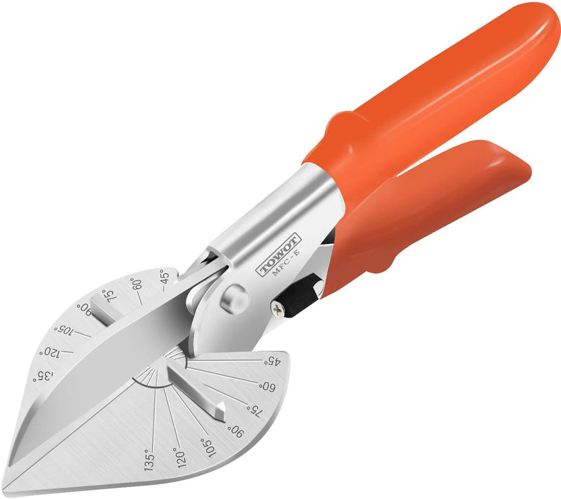 TOWOT Sharp Multi Angle Miter Shear Cutter, Adjustable at 45 To 135 Degree With Safety Lock Hand Tools for Cutting Plastic, PVC and Molding Trim Miter shears
