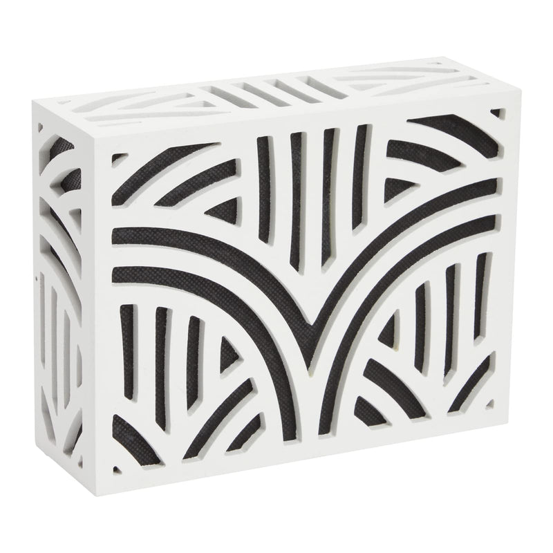 Okuna Outpost Wood Doorbell Chime Cover Box Only, Corinthian Style Pattern, White (8 x 6 x 3 Inch)