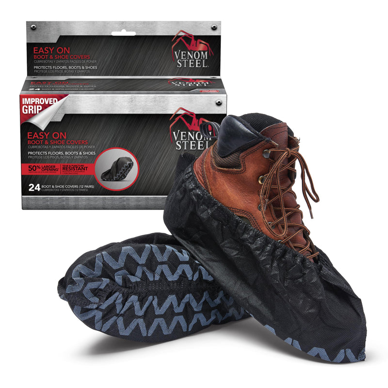 Venom Steel Boot and Shoe Covers, Tough, Easy On, Fits Over Boots, Improved Grip, Value Pack, 12 Pairs Per Box - NewNest Australia