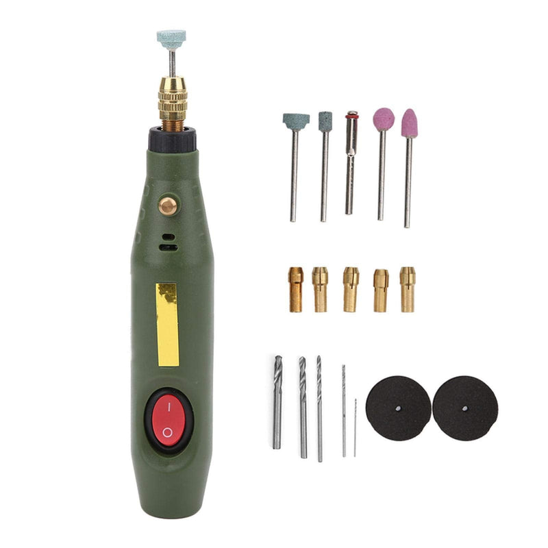 Electric Drill Rotary Tool Grinder Engraver Carver Accessory Kit for Agate Wood Carving Drilling Etching Sanding Polishing AC 100-240V 18000RPM (US Plug) (US Plug )