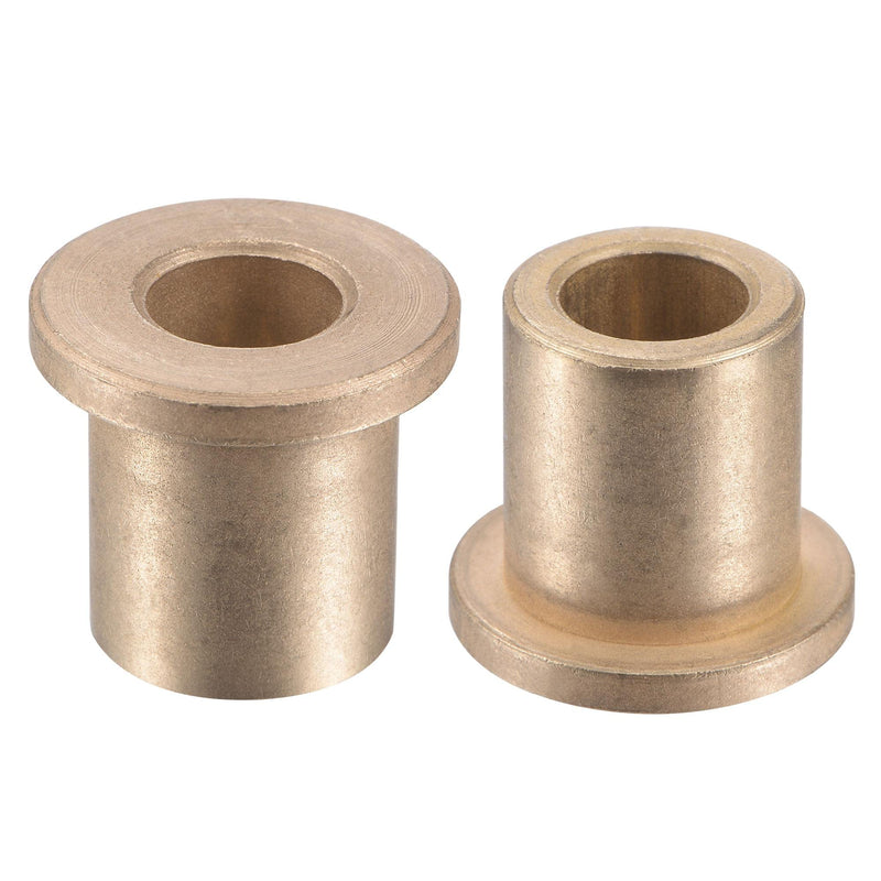 uxcell Flange Sleeve Bearings 10mm Bore 16mm OD 20mm Length 22mm Flange Dia 3mm Flange Thickness Sintered Bronze Self-Lubricating Bushing 2pcs 10x16x20mm
