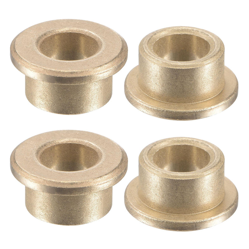 uxcell Flange Sleeve Bearings 8mm Bore 12mm OD 8mm Length 16mm Flange Dia 2mm Flange Thickness Sintered Bronze Self-Lubricating Bushing 4pcs 8x12x8mm