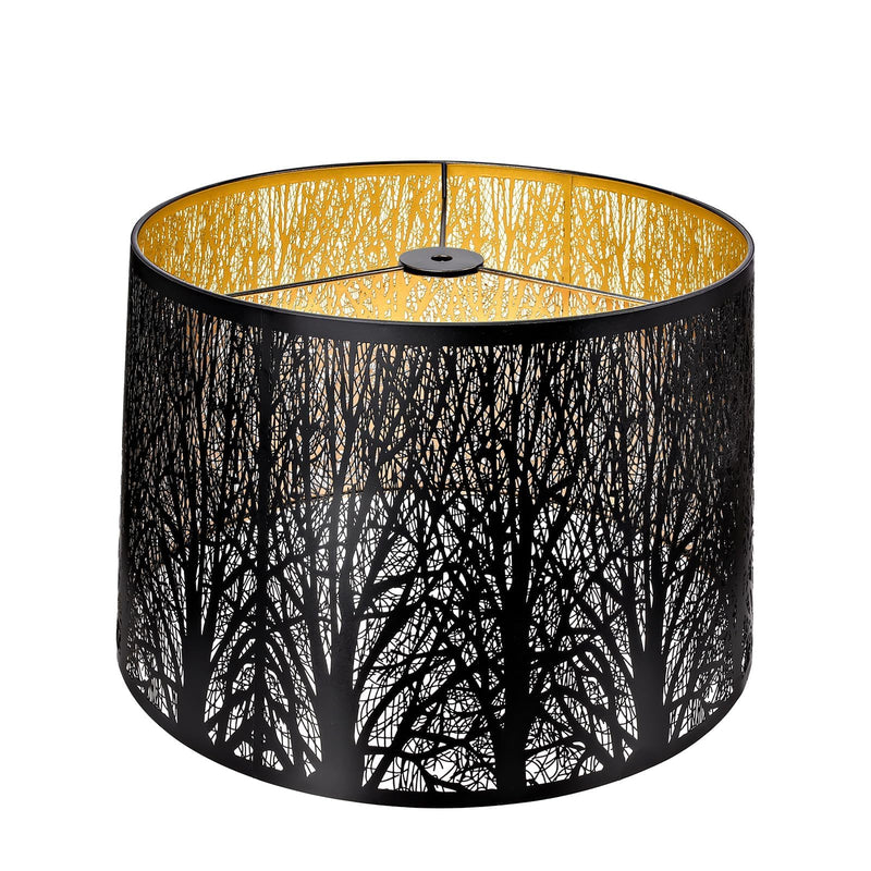 Metal Etching Process Large Lamp Shades, Alucset Drum Big Lampshades for Table Lamp and Floor Light, Pattern of Trees Design, 12x14x10 inch, Spider Tree