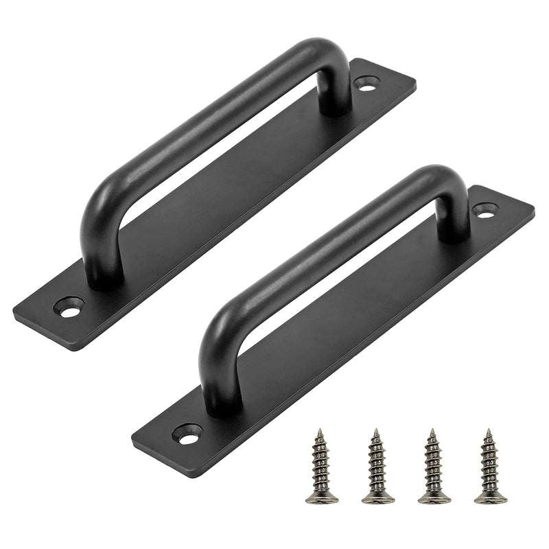 2 Pack Sliding Barn Door Handle, 5.9 Inch Gate Door Handle, Aluminium Alloy Door Pull Handle for Sliding Barn Door Gate Cabinet Closet Drawer Garage Shed, Black 5.9 Inches