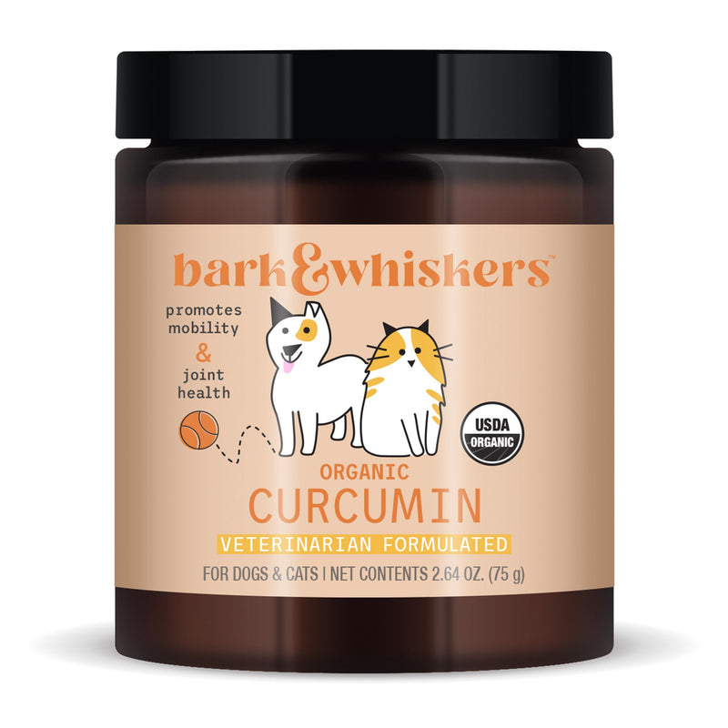 Bark & Whiskers Organic Curcumin, 2.64 Oz. (75 g), 300 Scoops, Promotes Mobility & Joint Health, Veterinarian Formulated, Non-GMO, Certified USDA Organic, Dr. Mercola - PawsPlanet Australia